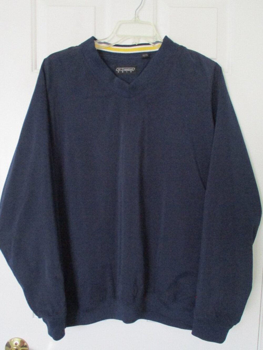 Reebok Golf Mens L/S Navy Mesh-lined V-Neck Poly Sweater NWOT - Size Large